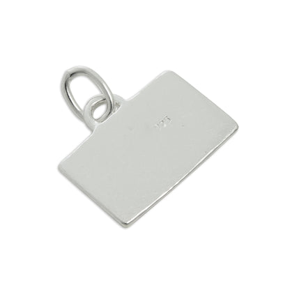 Sterling Silver & Black Enamel School Chalkboard Charm