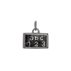 Sterling Silver & Black Enamel School Chalkboard Charm