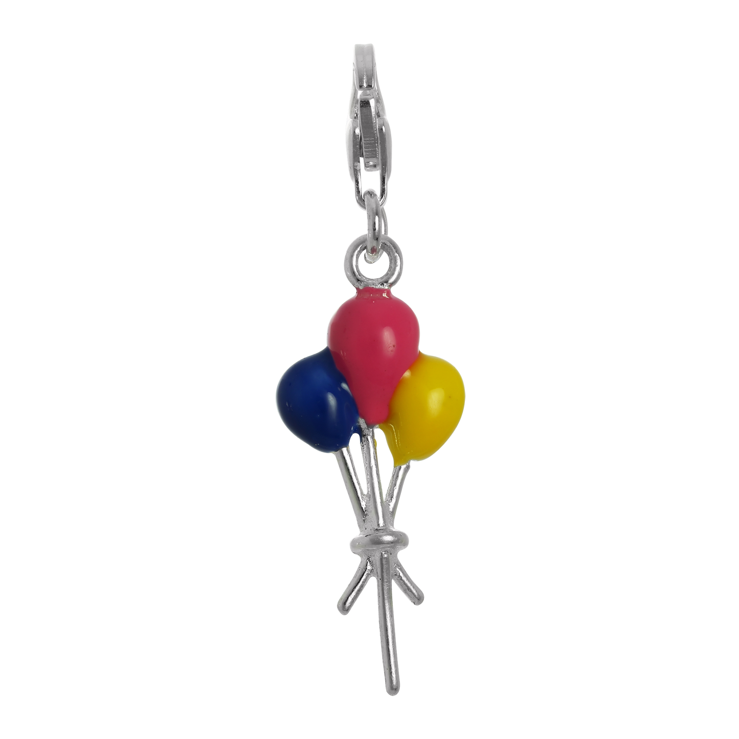 Sterling Silver & Enamel Bunch of Balloons Clip on Charm