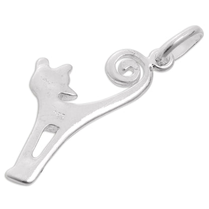 Sterling Silver & CZ Crystal Cat Charm