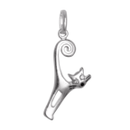 Sterling Silver & CZ Crystal Cat Charm