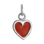 Sterling Silver & Red Enamel Heart Charm