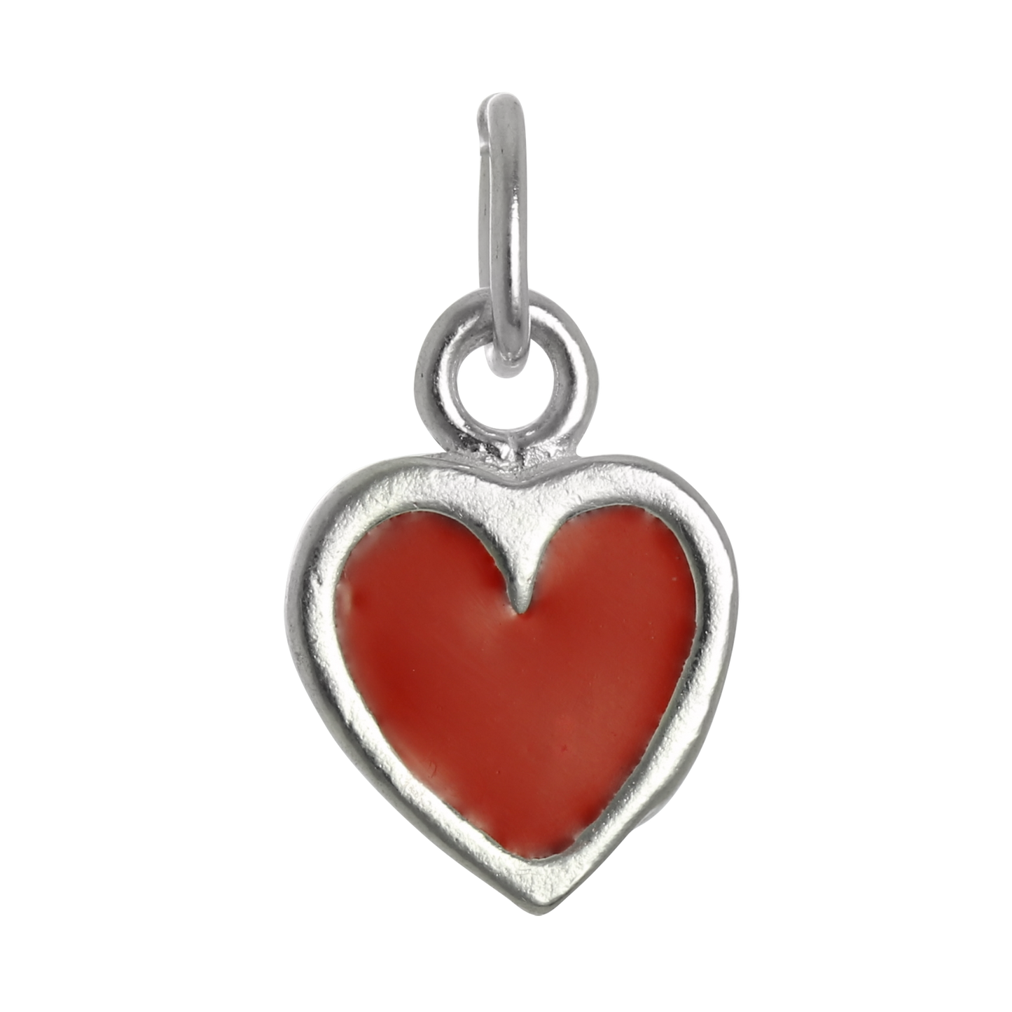 Sterling Silver & Red Enamel Heart Charm