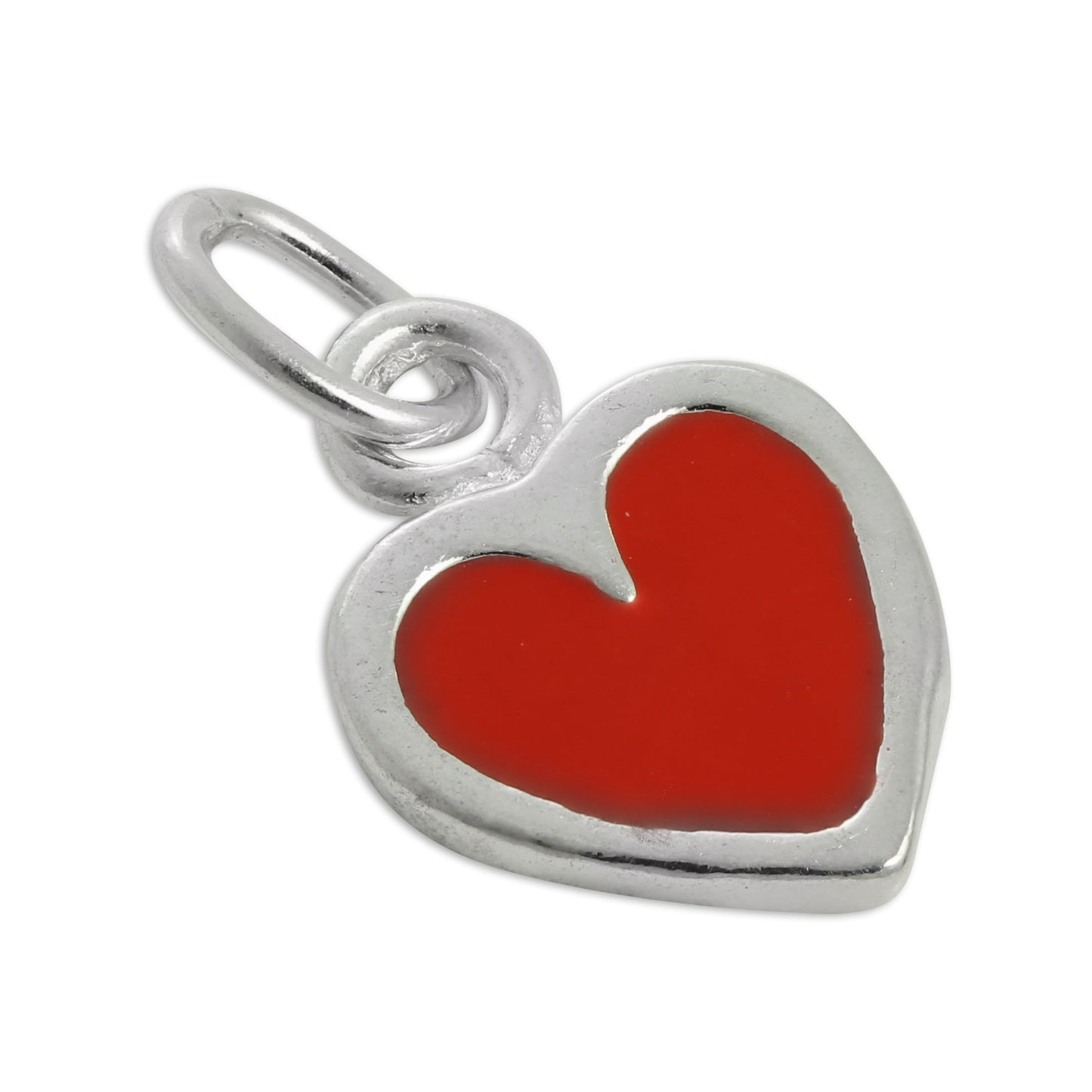 Sterling Silver & Red Enamel Heart Charm