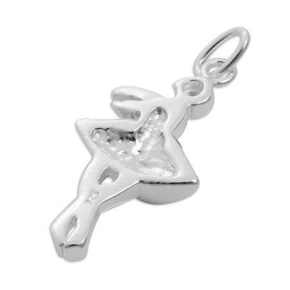 Sterling Silver & Pink Enamel Ballerina Charm