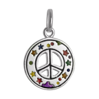 Sterling Silver & Enamel Peace Symbol Charm