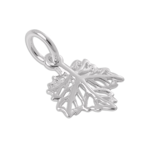 Sterling Silver Filigree Leaf Charm