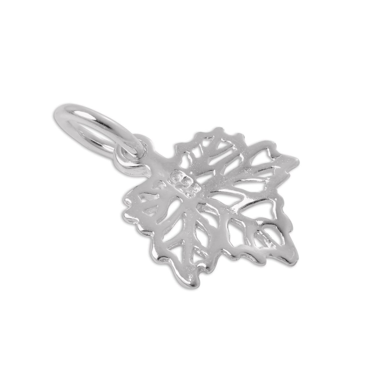 Sterling Silver Filigree Leaf Charm