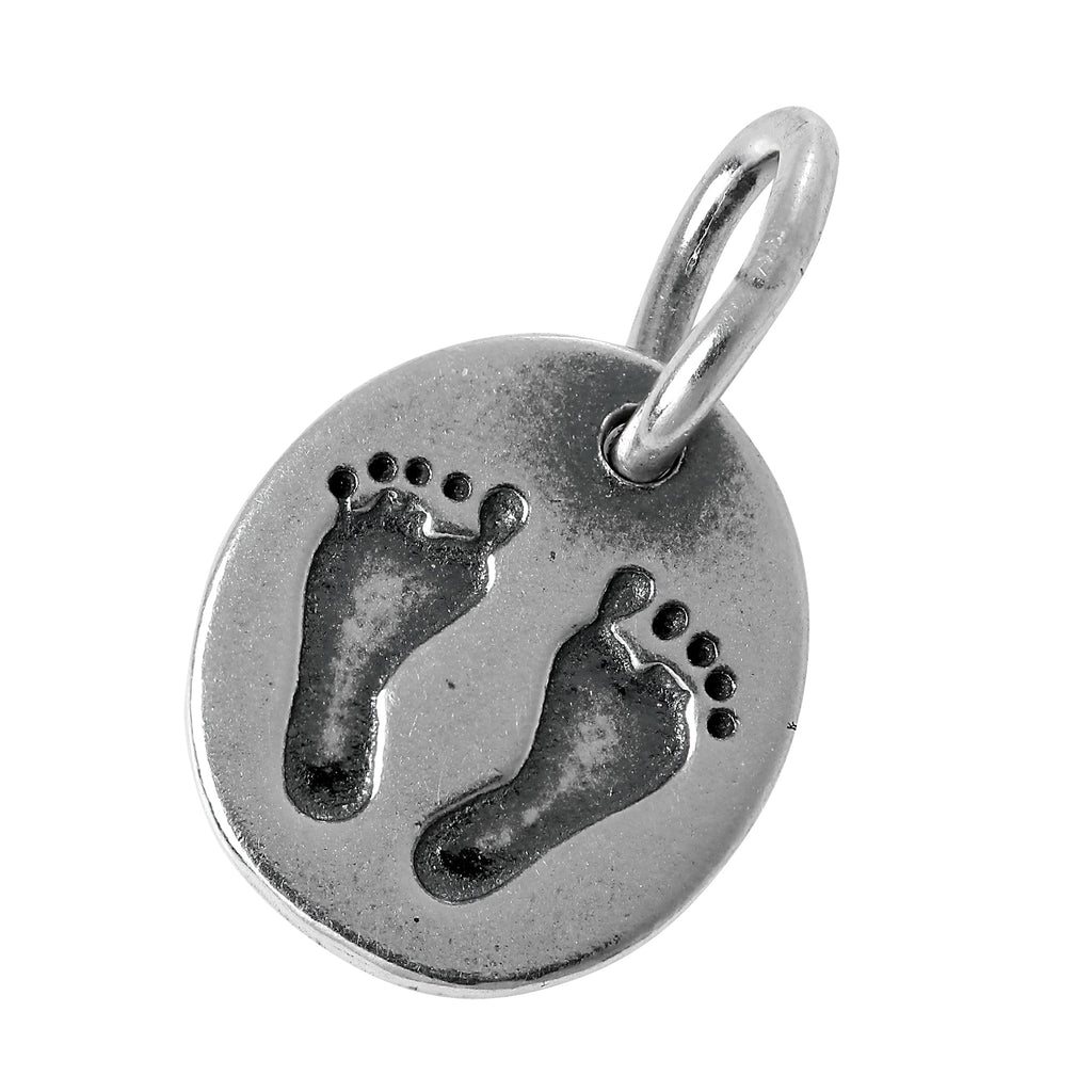Sterling Silver Baby Feet Print Charm