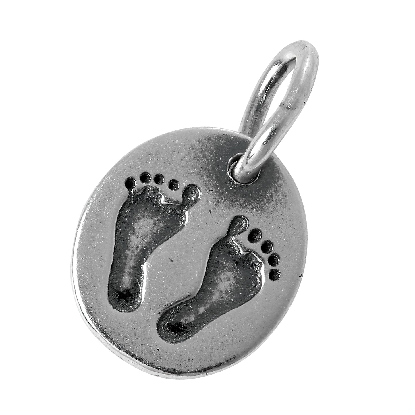 Sterling Silver Baby Feet Print Charm