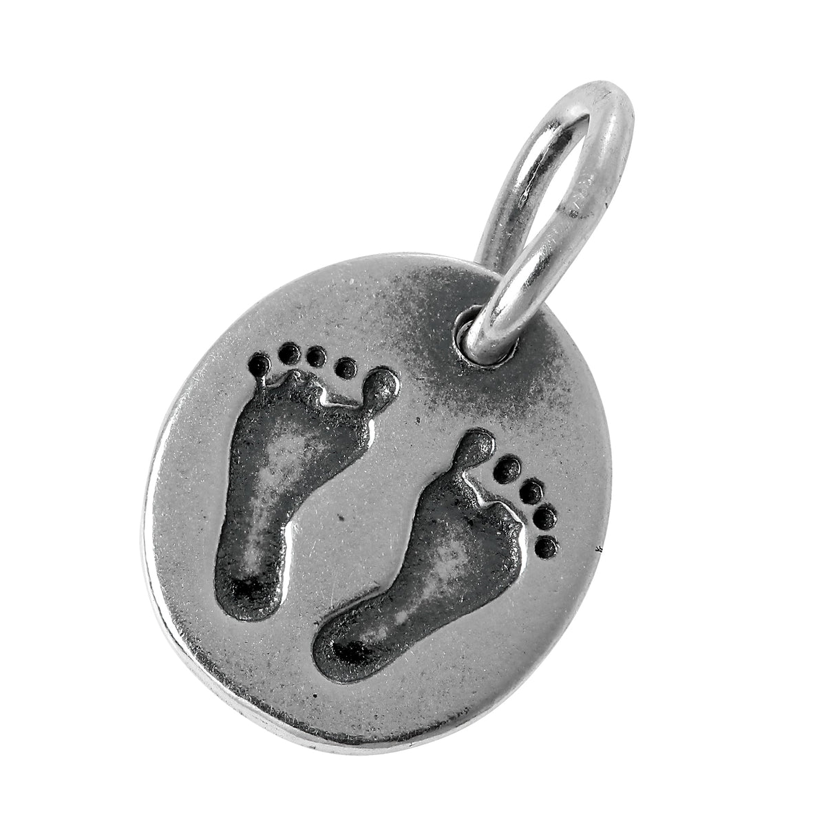 Sterling Silver Baby Feet Print Charm