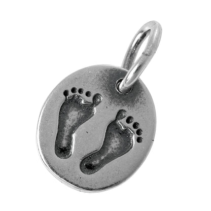 Sterling Silver Baby Feet Print Charm