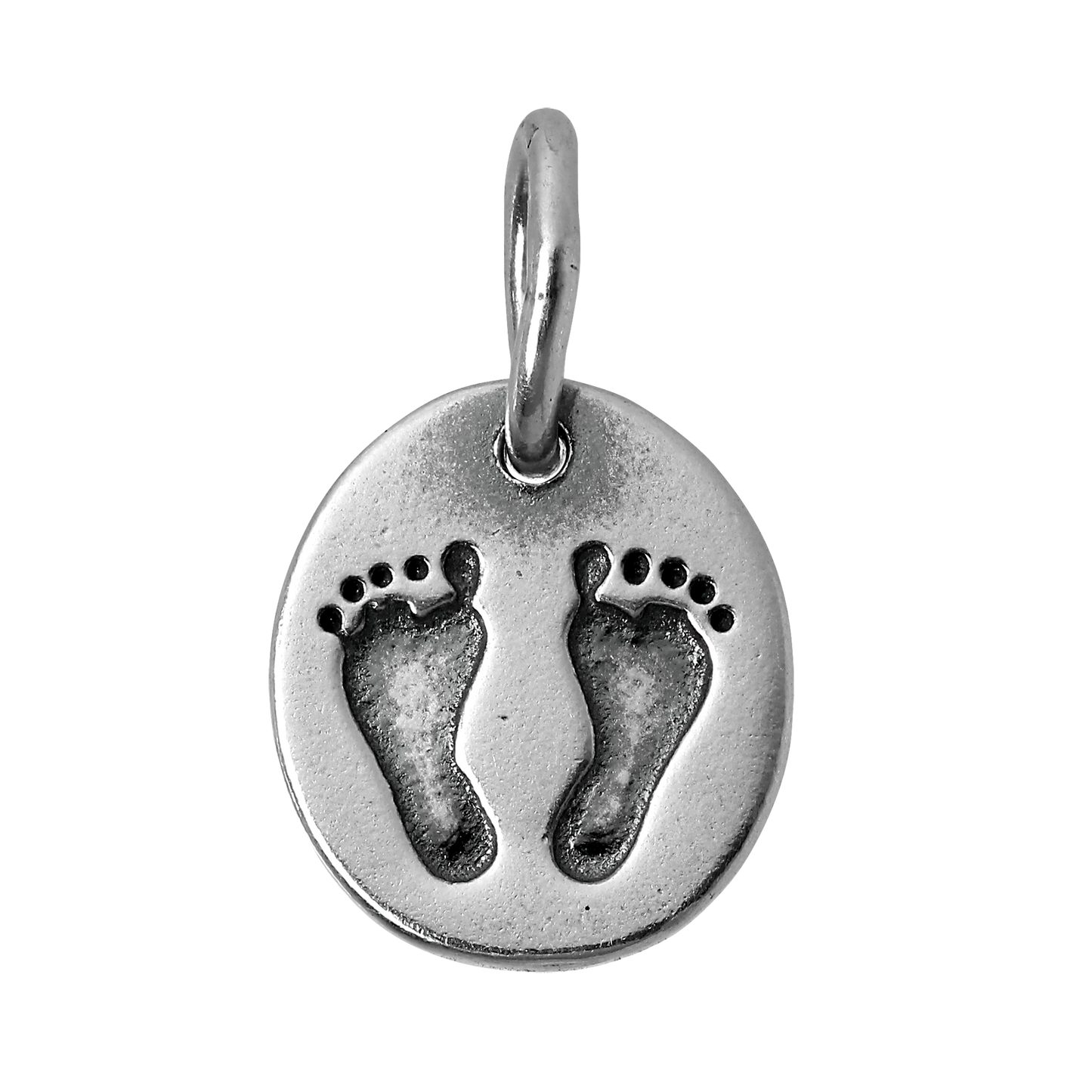 Sterling Silver Baby Feet Print Charm