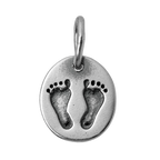 Sterling Silver Baby Feet Print Charm