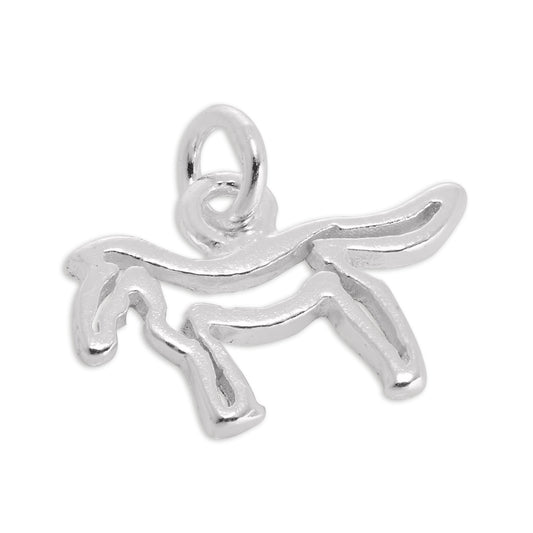 Tiny Sterling Silver Horse Outline Charm