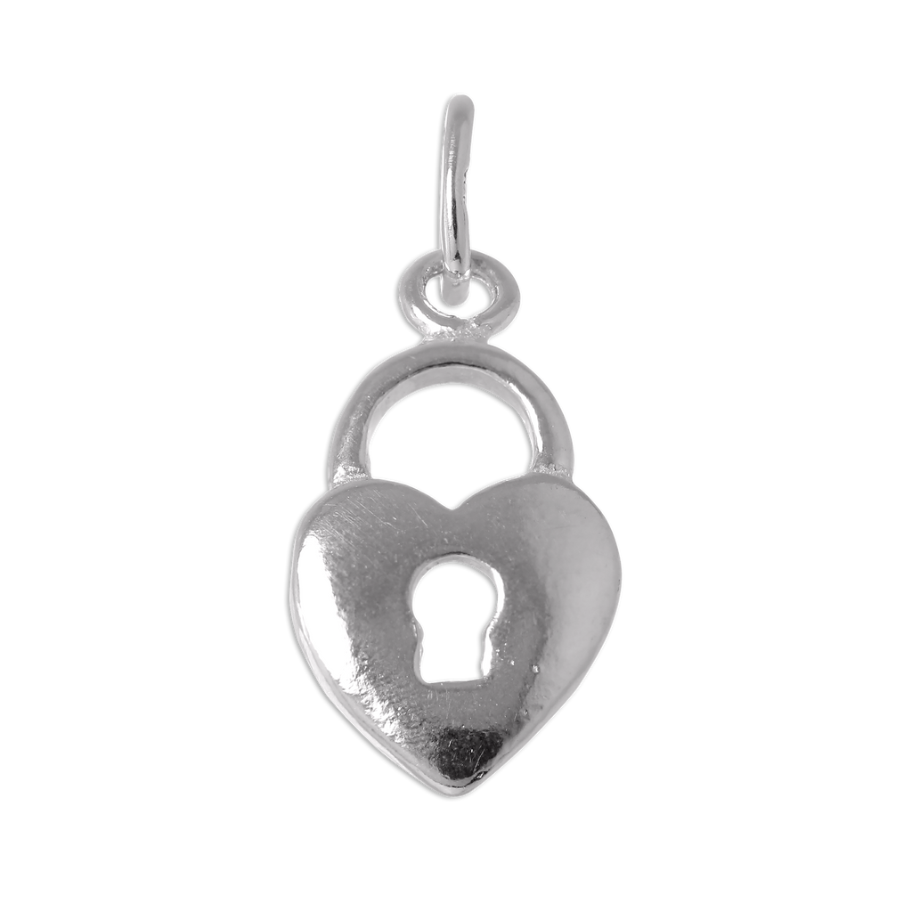 Sterling Silver Heart Padlock Charm