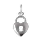 Sterling Silver Heart Padlock Charm
