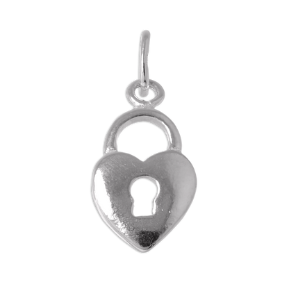 Sterling Silver Heart Padlock Charm
