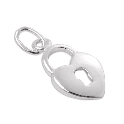 Sterling Silver Heart Padlock Charm