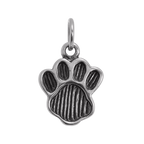 Large Sterling Silver Animal Paw Print Charm