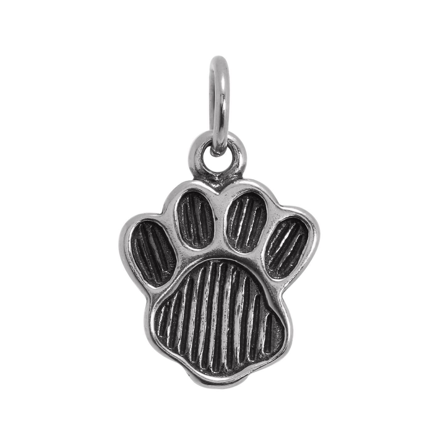 Large Sterling Silver Animal Paw Print Charm
