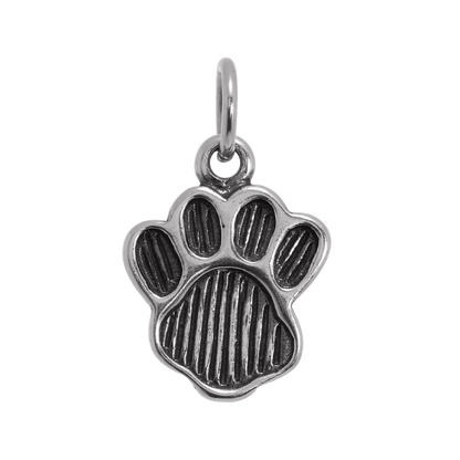 Large Sterling Silver Animal Paw Print Charm