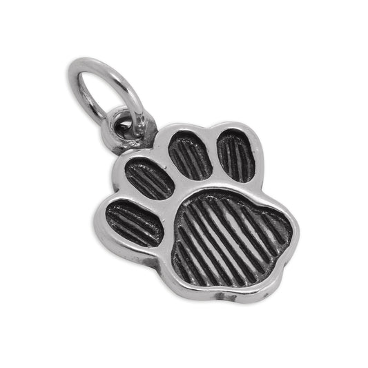 Large Sterling Silver Animal Paw Print Charm