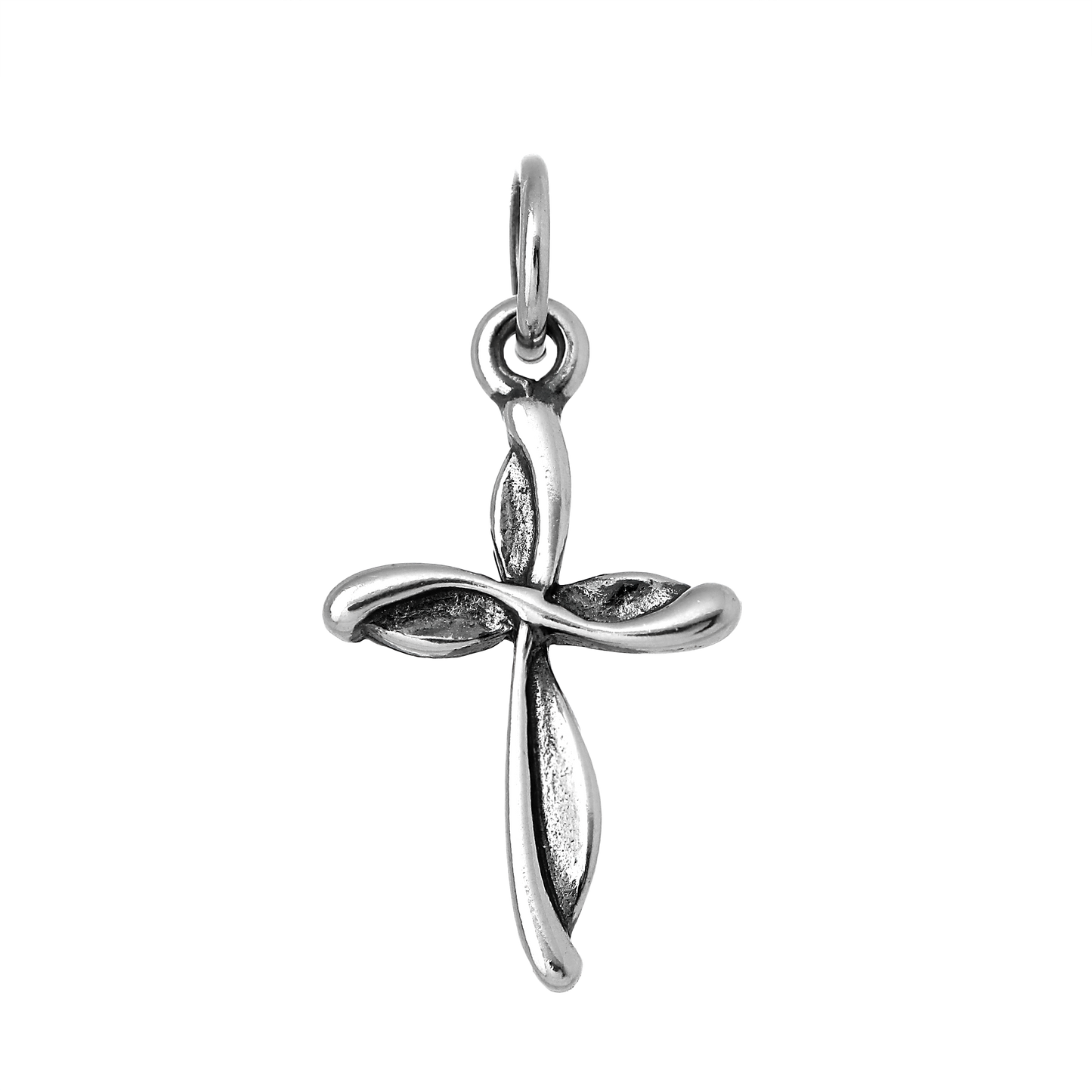 Sterling Silver Twisted Cross Charm