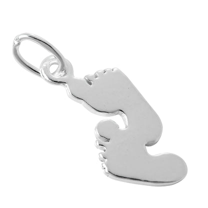 Sterling Silver Baby Feet Outline Charm