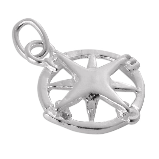 Sterling Silver Compass Charm