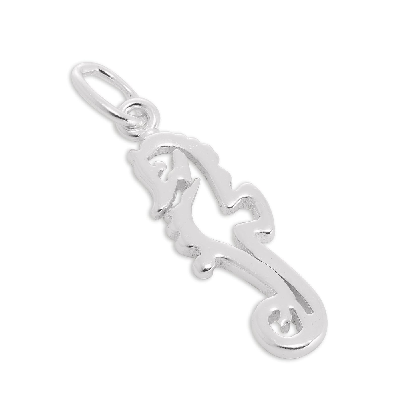 Sterling Silver Seahorse Outline Charm
