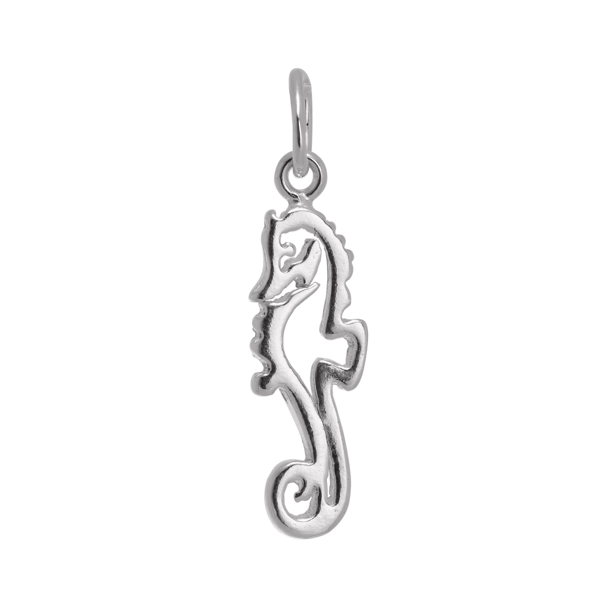 Sterling Silver Seahorse Outline Charm