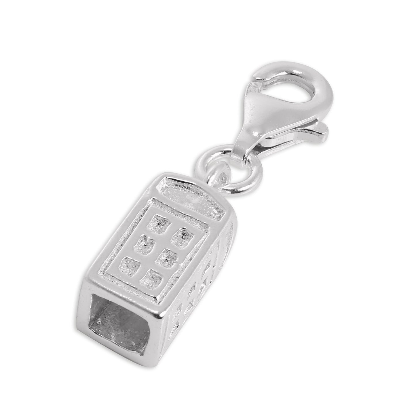 Sterling Silver Telephone Box Clip on Charm
