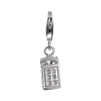 Sterling Silver Telephone Box Clip on Charm