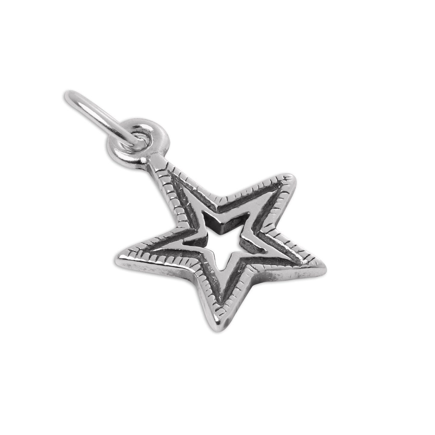Sterling Silver Triple Outline Star Charm