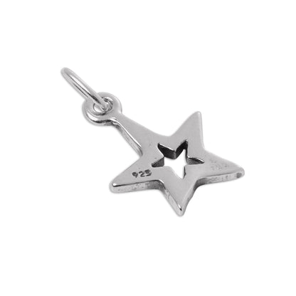 Sterling Silver Triple Outline Star Charm