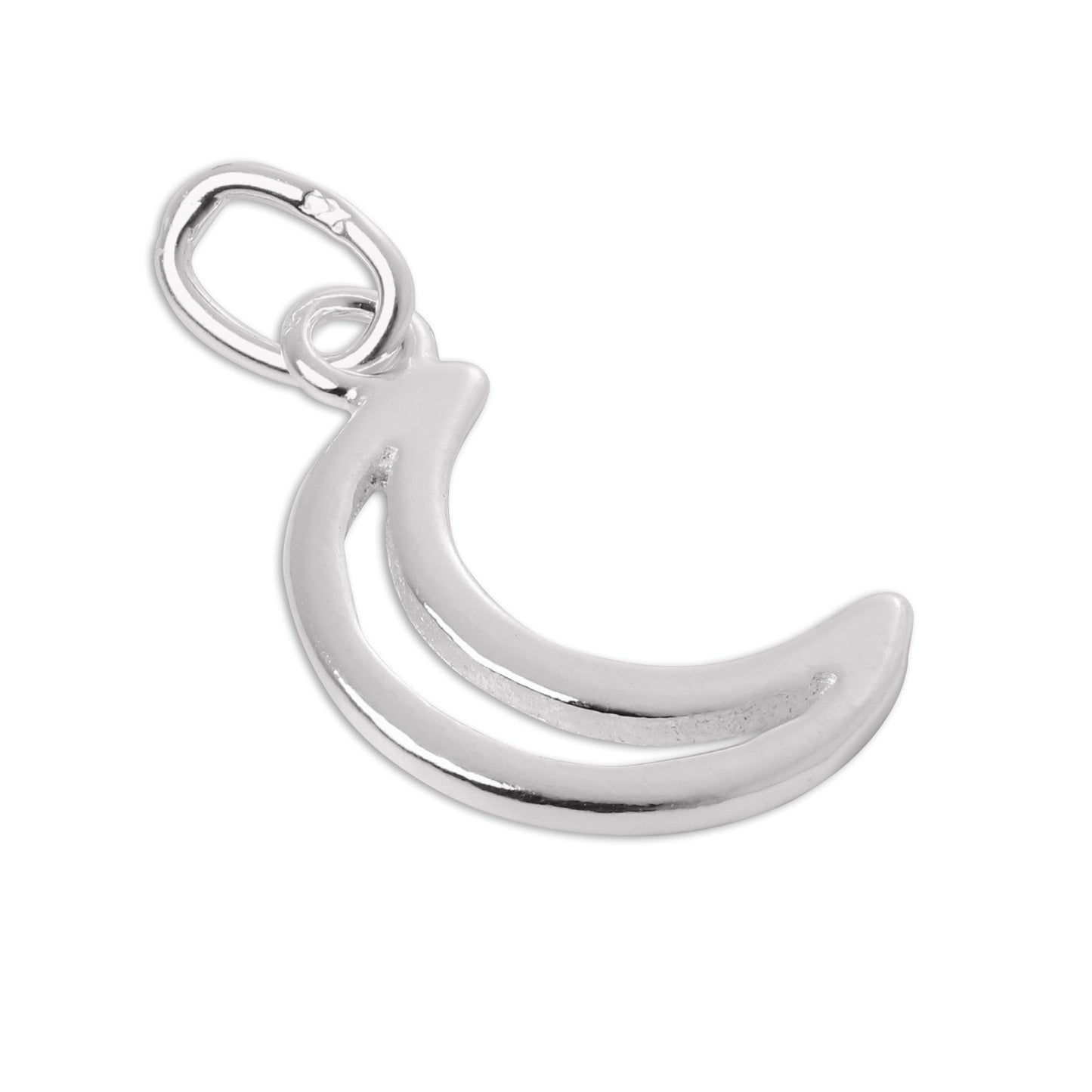 Sterling Silver Crescent Moon Outline Charm