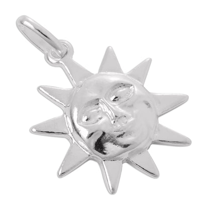 Sterling Silver Sun with Face Charm