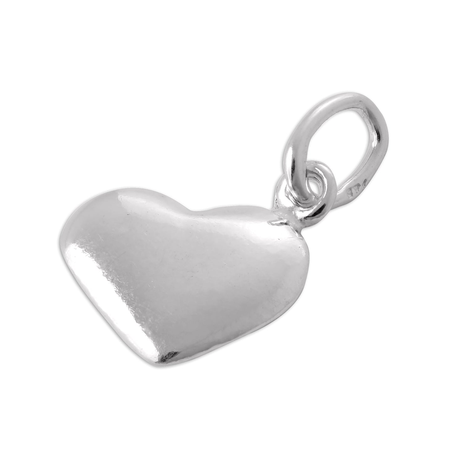 Polished Sterling Silver Puffed Heart Charm