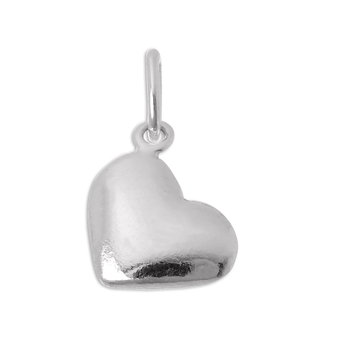 Polished Sterling Silver Puffed Heart Charm