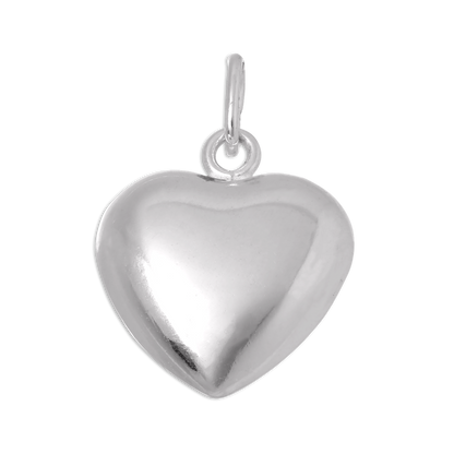 Sterling Silver Puffed Heart Charm