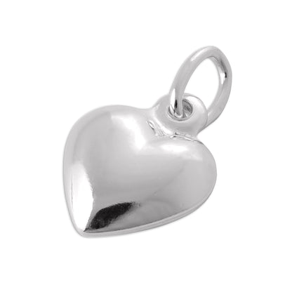 Small Sterling Silver Puffed Heart Charm