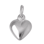 Small Sterling Silver Puffed Heart Charm