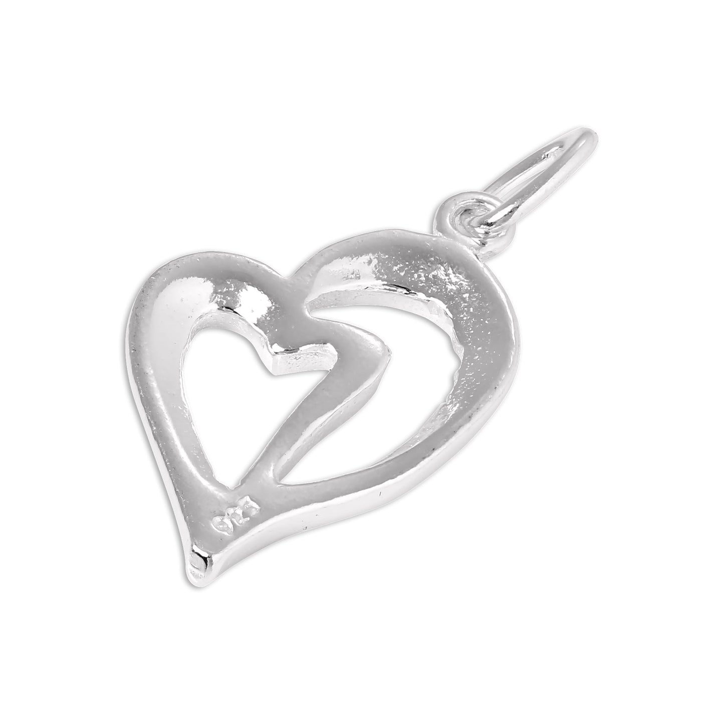 Sterling Silver Pierced Open Heart Charm