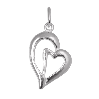 Sterling Silver Pierced Open Heart Charm