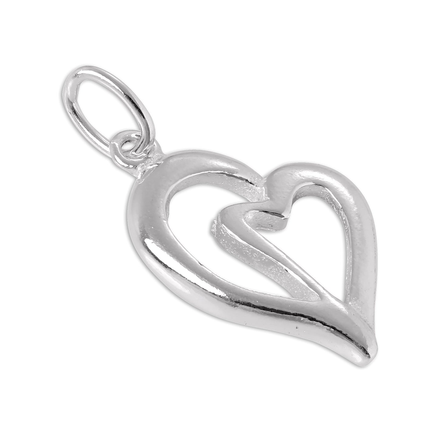 Sterling Silver Pierced Open Heart Charm