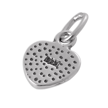 Sterling Silver Striped Heart Charm