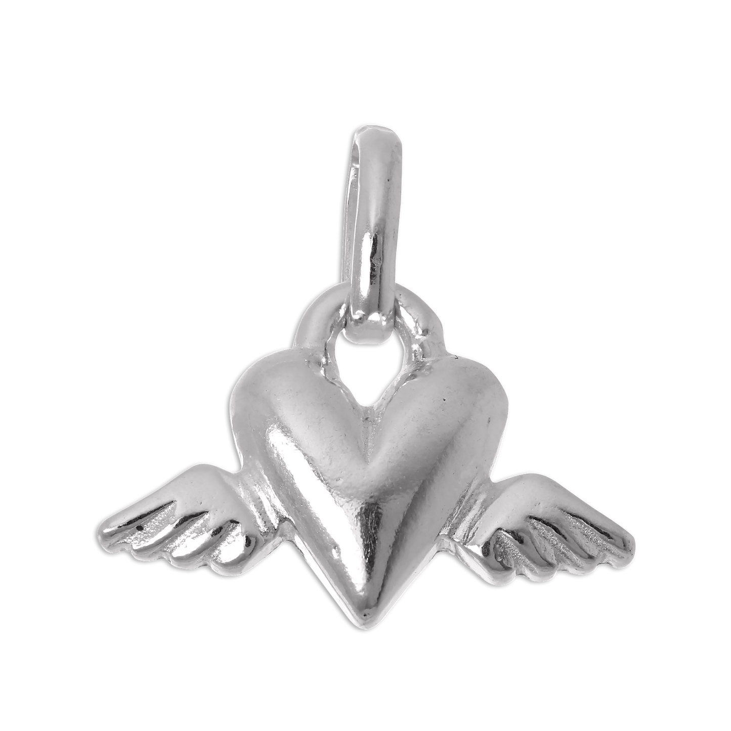 Sterling Silver Winged Heart Charm