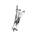 Sterling Silver Crossed Skis & Pole Charm