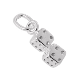 Small Sterling Silver Pair of Dice Charm